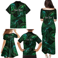 Personalised Polynesia Zodiac Taurus Family Matching Puletasi and Hawaiian Shirt Galaxy Polynesian Pattern Chest Tattoo Style