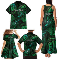 Personalised Polynesia Zodiac Taurus Family Matching Tank Maxi Dress and Hawaiian Shirt Galaxy Polynesian Pattern Chest Tattoo Style
