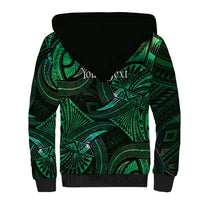 Personalised Polynesia Zodiac Taurus Sherpa Hoodie Galaxy Polynesian Pattern Chest Tattoo Style