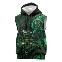 Personalised Polynesia Zodiac Taurus Sleeveless Zip Hoodie Galaxy Polynesian Pattern Chest Tattoo Style