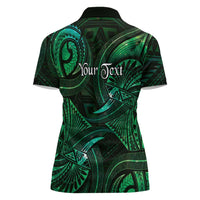 Personalised Polynesia Zodiac Taurus Women Polo Shirt Galaxy Polynesian Pattern Chest Tattoo Style