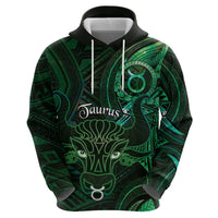 Personalised Polynesia Zodiac Taurus Zip Hoodie Galaxy Polynesian Pattern Chest Tattoo Style