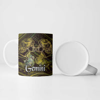 Personalised Polynesia Zodiac Gemini Ceramic Mug Galaxy Polynesian Pattern Chest Tattoo Style