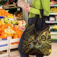 Personalised Polynesia Zodiac Gemini Grocery Bag Galaxy Polynesian Pattern Chest Tattoo Style