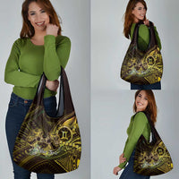 Personalised Polynesia Zodiac Gemini Grocery Bag Galaxy Polynesian Pattern Chest Tattoo Style