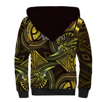 Personalised Polynesia Zodiac Gemini Sherpa Hoodie Galaxy Polynesian Pattern Chest Tattoo Style