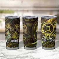 Personalised Polynesia Zodiac Gemini Tumbler Cup Galaxy Polynesian Pattern Chest Tattoo Style