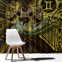 Personalised Polynesia Zodiac Gemini Window Curtain Galaxy Polynesian Pattern Chest Tattoo Style