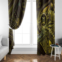 Personalised Polynesia Zodiac Gemini Window Curtain Galaxy Polynesian Pattern Chest Tattoo Style