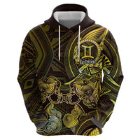 Personalised Polynesia Zodiac Gemini Zip Hoodie Galaxy Polynesian Pattern Chest Tattoo Style