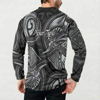 Personalised Polynesia Zodiac Cancer Button Sweatshirt Galaxy Polynesian Pattern Chest Tattoo Style