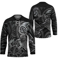 Personalised Polynesia Zodiac Cancer Hockey Jersey Galaxy Polynesian Pattern Chest Tattoo Style