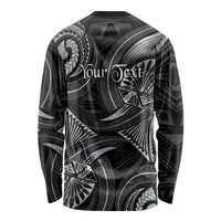 Personalised Polynesia Zodiac Cancer Long Sleeve Shirt Galaxy Polynesian Pattern Chest Tattoo Style