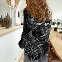 Personalised Polynesia Zodiac Cancer Women Casual Shirt Galaxy Polynesian Pattern Chest Tattoo Style