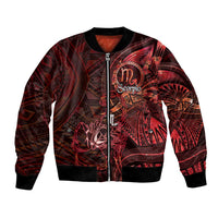 Personalised Polynesia Zodiac Scorpio Bomber Jacket Galaxy Polynesian Pattern Chest Tattoo Style