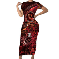 Personalised Polynesia Zodiac Scorpio Family Matching Short Sleeve Bodycon Dress and Hawaiian Shirt Galaxy Polynesian Pattern Chest Tattoo Style