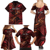 Personalised Polynesia Zodiac Scorpio Family Matching Summer Maxi Dress and Hawaiian Shirt Galaxy Polynesian Pattern Chest Tattoo Style