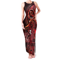 Personalised Polynesia Zodiac Scorpio Family Matching Tank Maxi Dress and Hawaiian Shirt Galaxy Polynesian Pattern Chest Tattoo Style