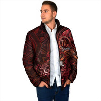 Personalised Polynesia Zodiac Scorpio Padded Jacket Galaxy Polynesian Pattern Chest Tattoo Style
