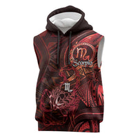 Personalised Polynesia Zodiac Scorpio Sleeveless Hoodie Galaxy Polynesian Pattern Chest Tattoo Style