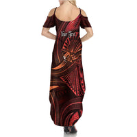 Personalised Polynesia Zodiac Scorpio Summer Maxi Dress Galaxy Polynesian Pattern Chest Tattoo Style