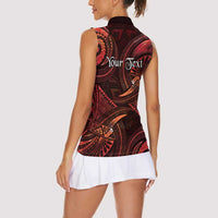 Personalised Polynesia Zodiac Scorpio Women Sleeveless Polo Shirt Galaxy Polynesian Pattern Chest Tattoo Style