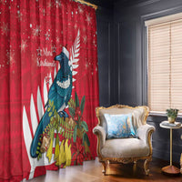 New Zealand Christmas In July Window Curtain Tui Bird With Kowhai Meri Kirihimete LT14 - Polynesian Pride