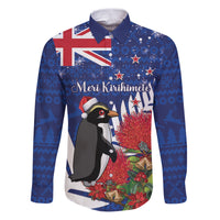 New Zealand Christmas In July Family Matching Puletasi and Hawaiian Shirt Fiordland Penguin With Pohutukawa Flower