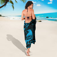 New Zealand Tui Bird Sarong Aotearoa Maori Pattern - Blue