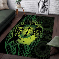 Kia Orana Kuki Airani Area Rug Cook Islands Tangaroa God Tatau Green