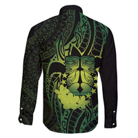 Kia Orana Kuki Airani Family Matching Tank Maxi Dress and Hawaiian Shirt Cook Islands Tangaroa God Tatau Green