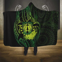 Kia Orana Kuki Airani Hooded Blanket Cook Islands Tangaroa God Tatau Green