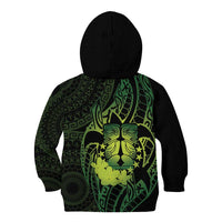 Kia Orana Kuki Airani Kid Hoodie Cook Islands Tangaroa God Tatau Green
