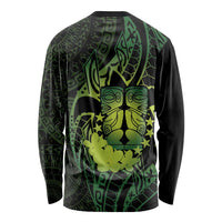 Kia Orana Kuki Airani Long Sleeve Shirt Cook Islands Tangaroa God Tatau Green