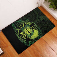 Kia Orana Kuki Airani Rubber Doormat Cook Islands Tangaroa God Tatau Green
