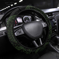 Kia Orana Kuki Airani Steering Wheel Cover Cook Islands Tangaroa God Tatau Green