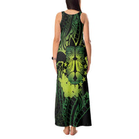 Kia Orana Kuki Airani Tank Maxi Dress Cook Islands Tangaroa God Tatau Green
