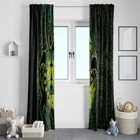 Kia Orana Kuki Airani Window Curtain Cook Islands Tangaroa God Tatau Green