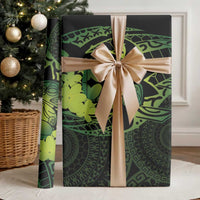 Kia Orana Kuki Airani Wrapping Paper Cook Islands Tangaroa God Tatau Green - Polynesian Pride