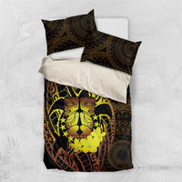 Kia Orana Kuki Airani Bedding Set Cook Islands Tangaroa God Tatau Gold