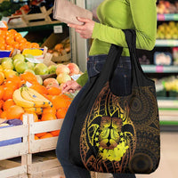 Kia Orana Kuki Airani Grocery Bag Cook Islands Tangaroa God Tatau Gold