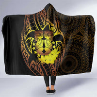Kia Orana Kuki Airani Hooded Blanket Cook Islands Tangaroa God Tatau Gold