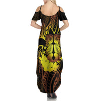 Kia Orana Kuki Airani Summer Maxi Dress Cook Islands Tangaroa God Tatau Gold