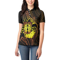 Kia Orana Kuki Airani Women Polo Shirt Cook Islands Tangaroa God Tatau Gold