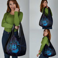 Kia Orana Kuki Airani Grocery Bag Cook Islands Tangaroa God Tatau Purple