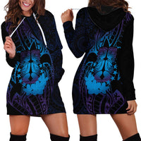 Kia Orana Kuki Airani Hoodie Dress Cook Islands Tangaroa God Tatau Purple