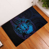 Kia Orana Kuki Airani Rubber Doormat Cook Islands Tangaroa God Tatau Purple