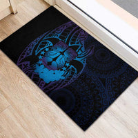 Kia Orana Kuki Airani Rubber Doormat Cook Islands Tangaroa God Tatau Purple
