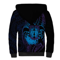 Kia Orana Kuki Airani Sherpa Hoodie Cook Islands Tangaroa God Tatau Purple