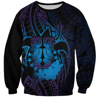 Kia Orana Kuki Airani Sweatshirt Cook Islands Tangaroa God Tatau Purple